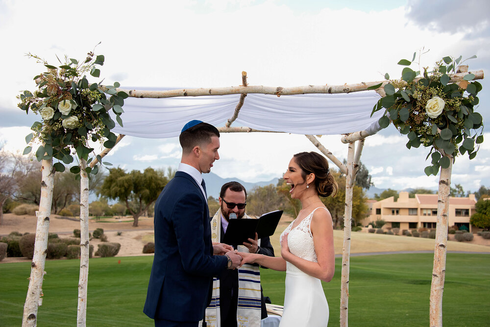 Jewish wedding ceremony at Gainey Ranch Golf Club in Scottsdale, Arizona