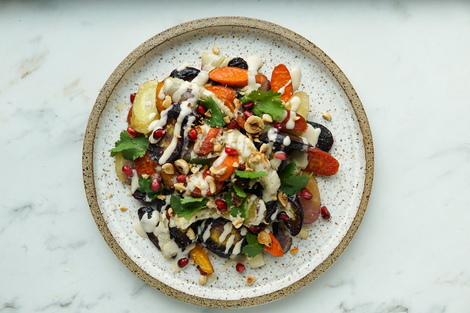 Roasted Carrots and Fennel with Miso Tahini Sauce