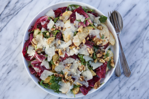 Radicchio Arugula Apple Salad with Parmesan 