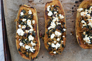 Curried Turkey Stuffed Delicata Squash 