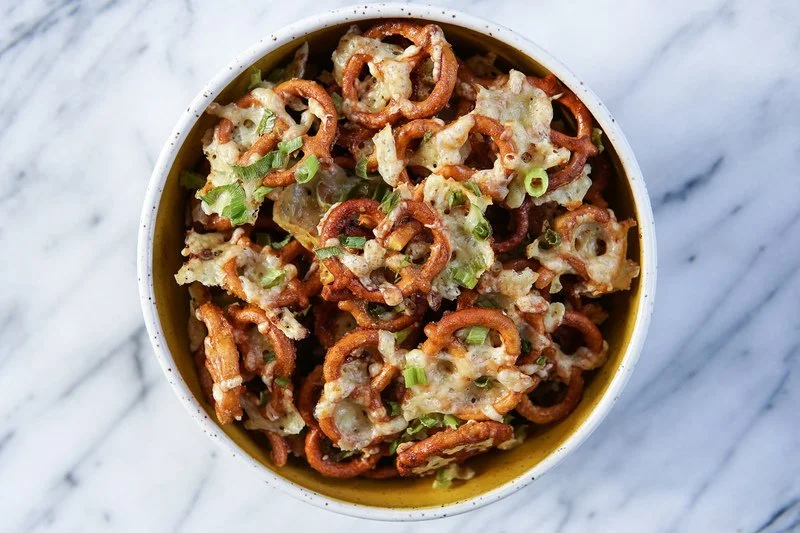 Cheesy Honey Mustard & Onion Pretzels — Natalie Cooks