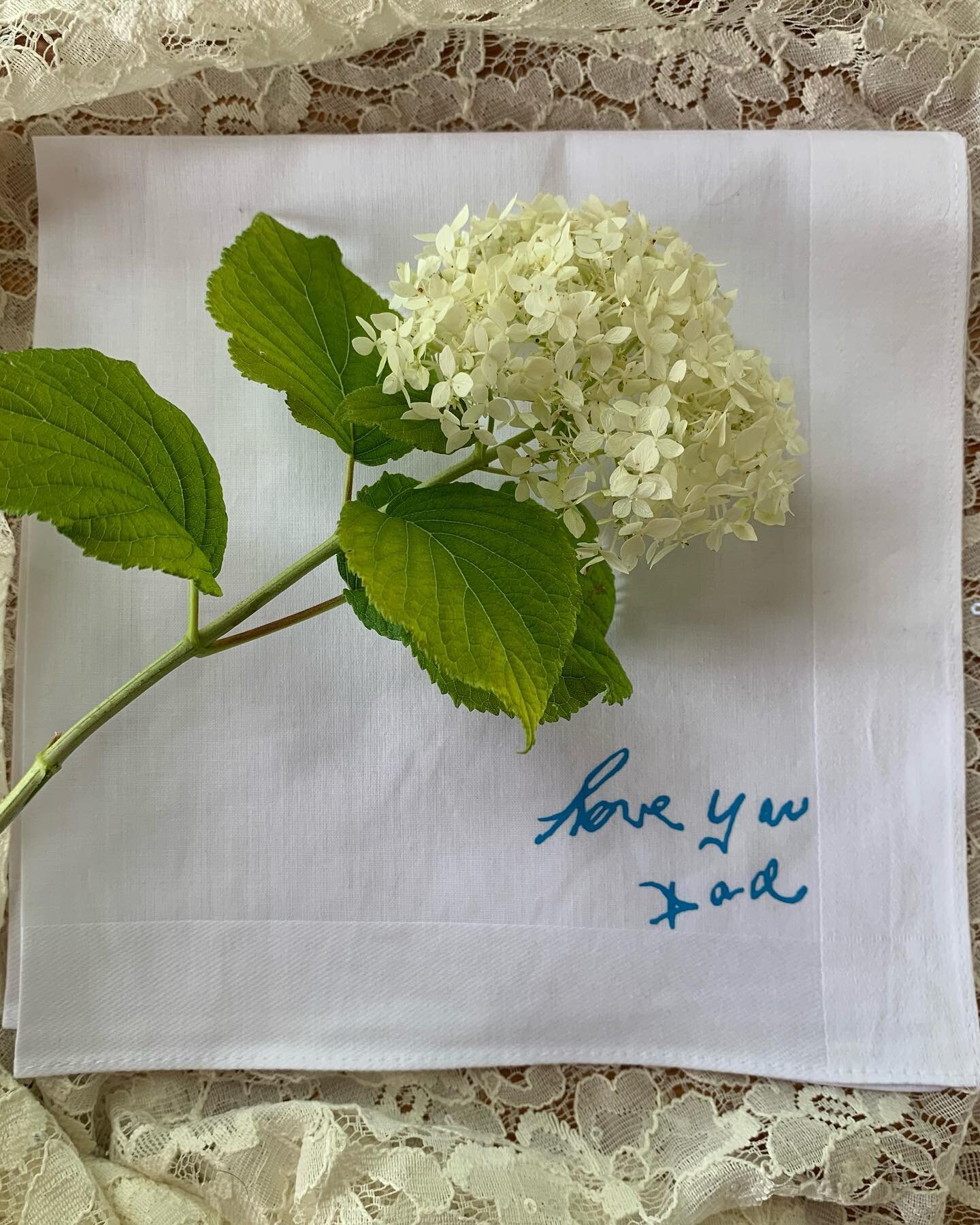 GIVEAWAY:
** Winner has been chosen! 

Something borrowed, something blue, something old, something new.

We are gifting someone with a handwritten handkerchief with your loved ones handwriting. We will work with you in creating this personal handker