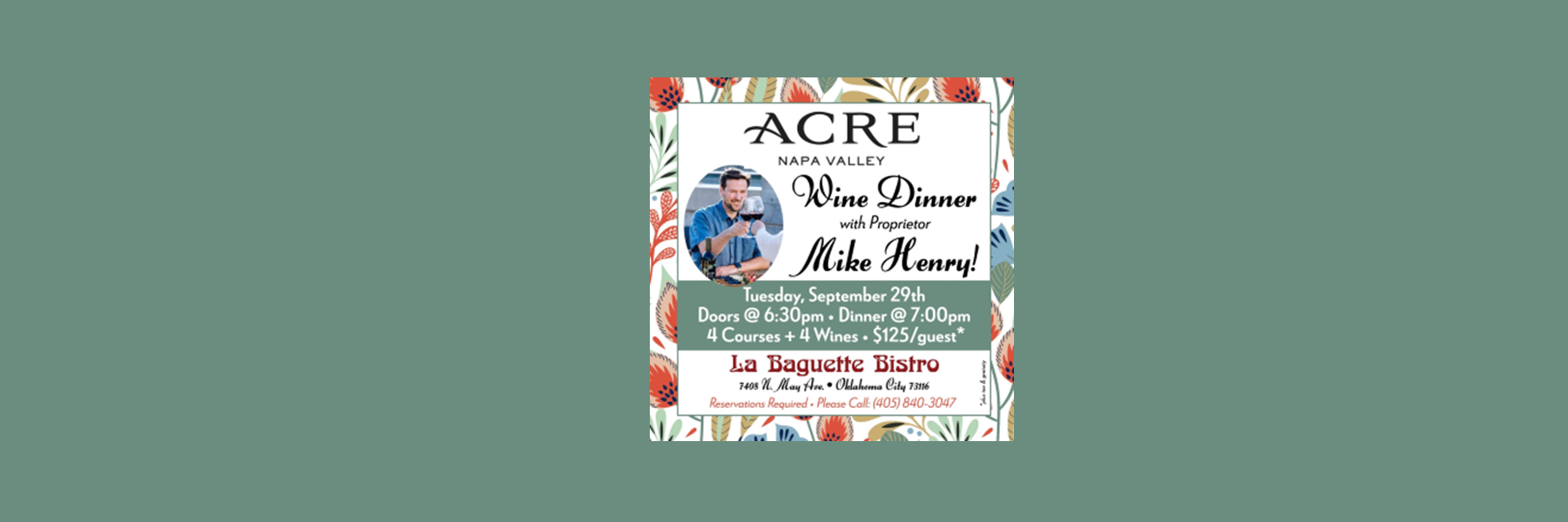 La Baguette ACRE Napa Valley Wine Dinner