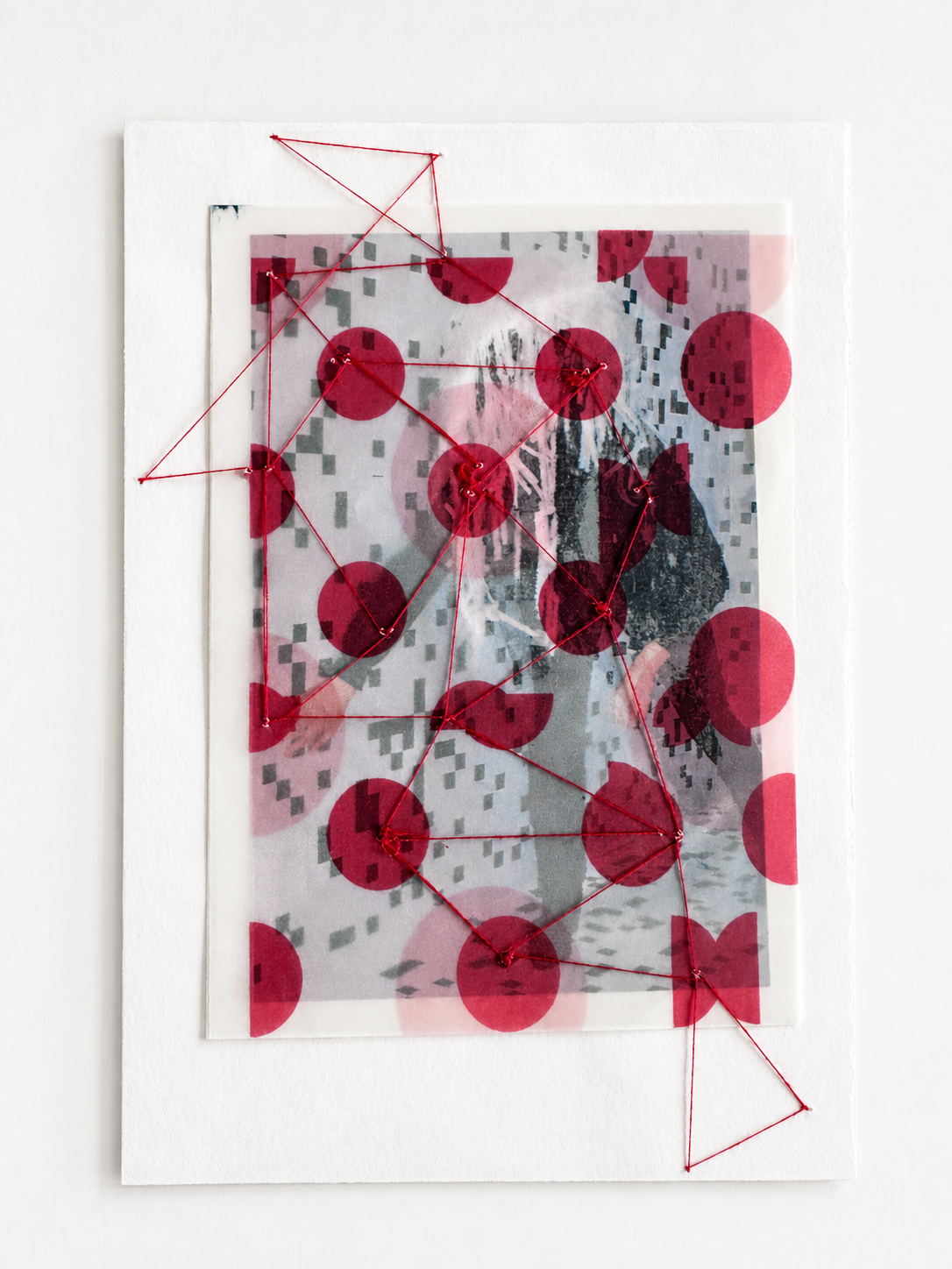 June Chen Arts - The Trap - Red print with threads .png