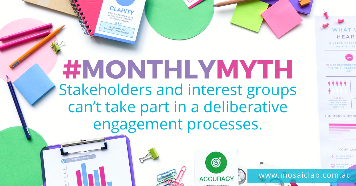 Monthly community engagement myth - stakeholder involvement in deliberative engagement processes with random selection
