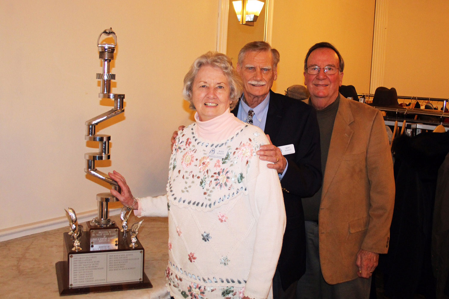   Alice and Bert Schott were chosen for the President's Trophy (Shaft) by Fred Burk  