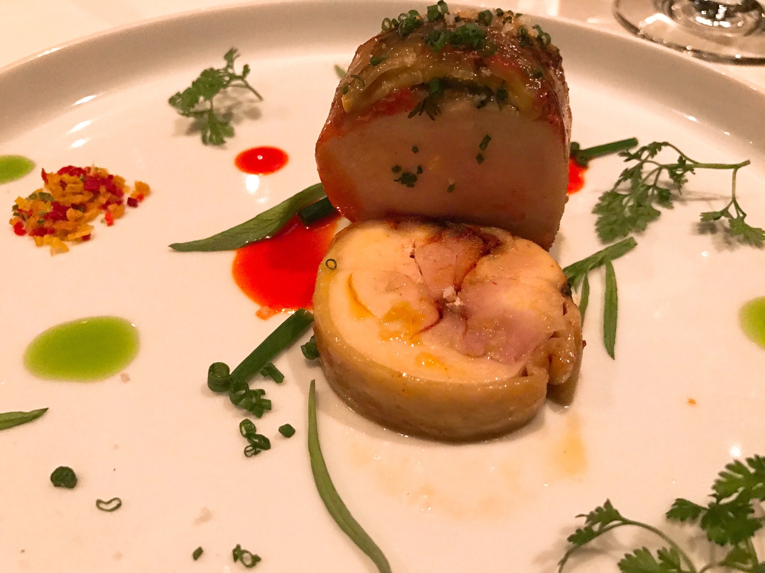 Storey Farms Chicken : Red Pepper Reduction, Confit Biyaldi and Fine Herbs