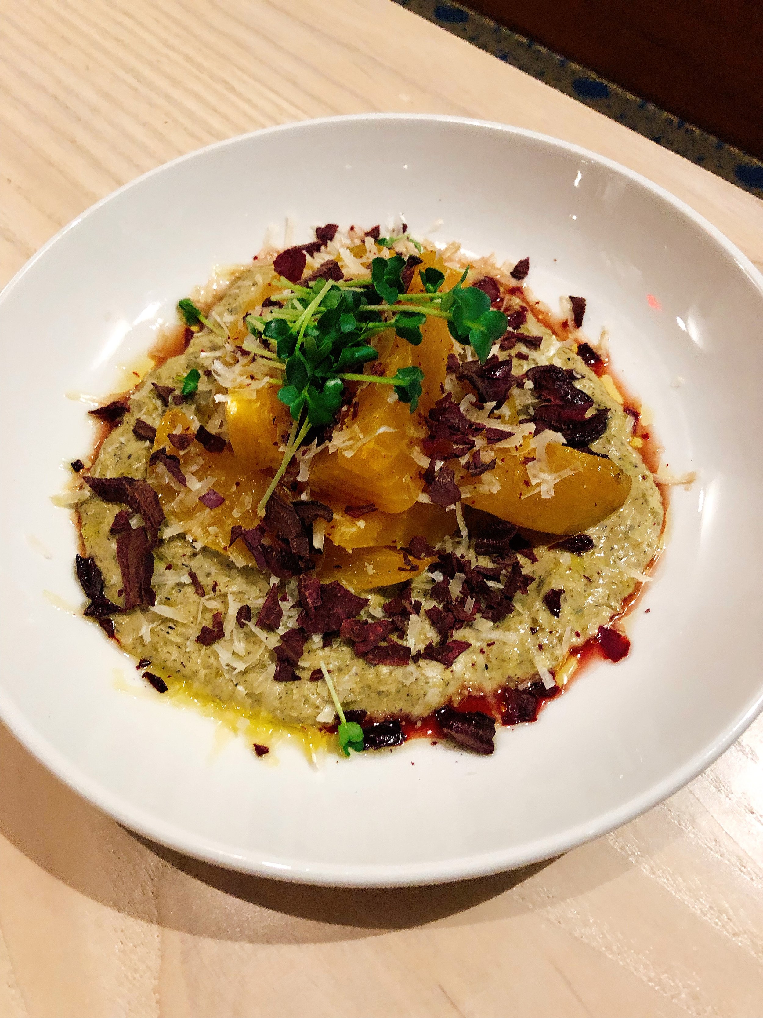 Roasted Beets | Tahini &amp; Grilled Onion Puree + Parmesan