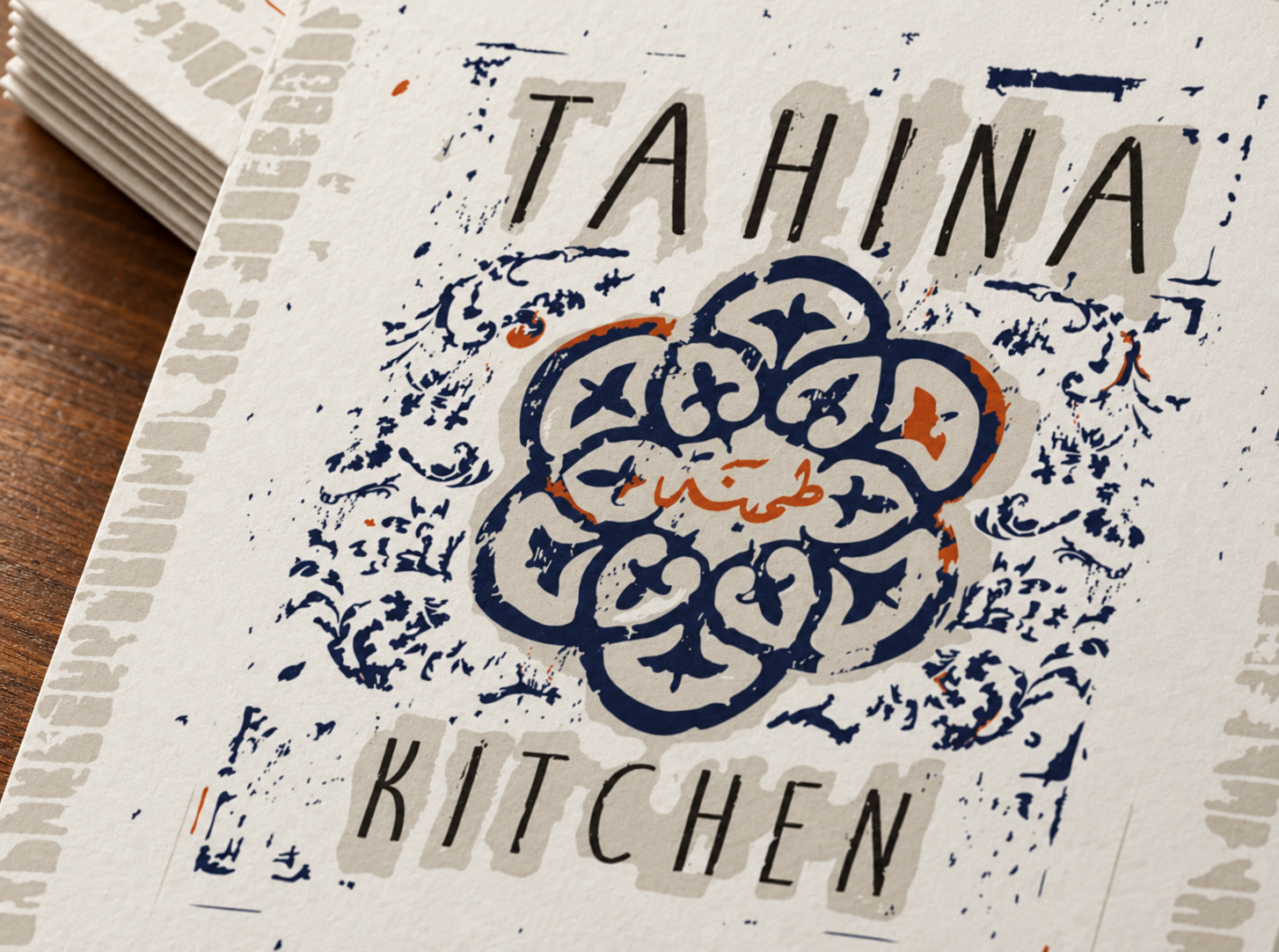 Tahina Kitchen Menu on Walnut Table.png