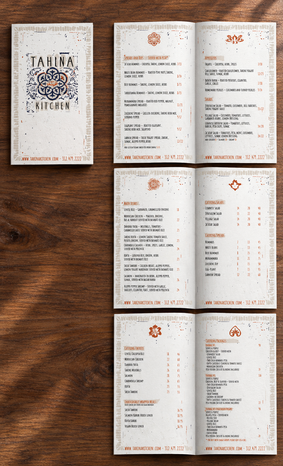 Printed menus on a walnut tabletop.png