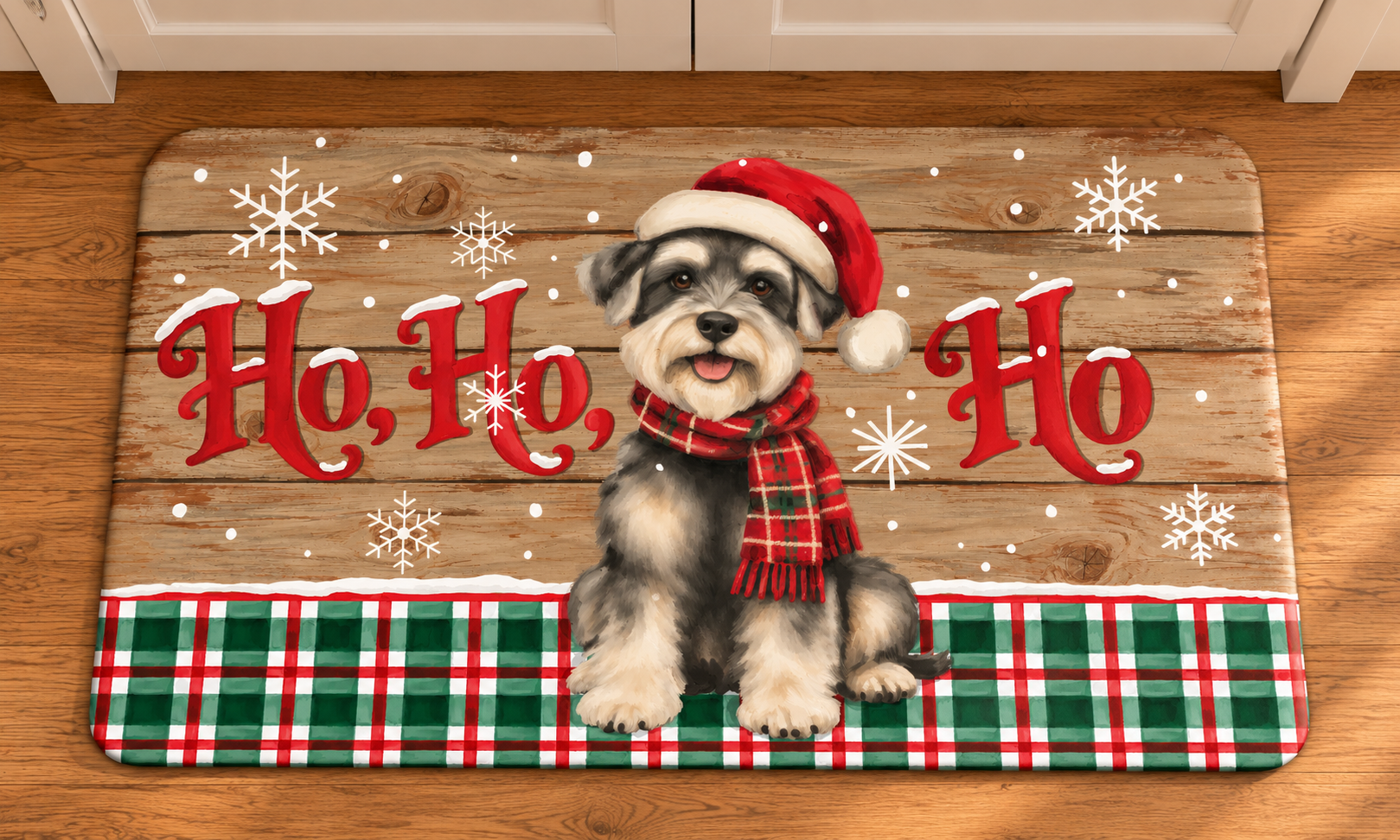 Overhead schnauzer Santa kitchen mat.png