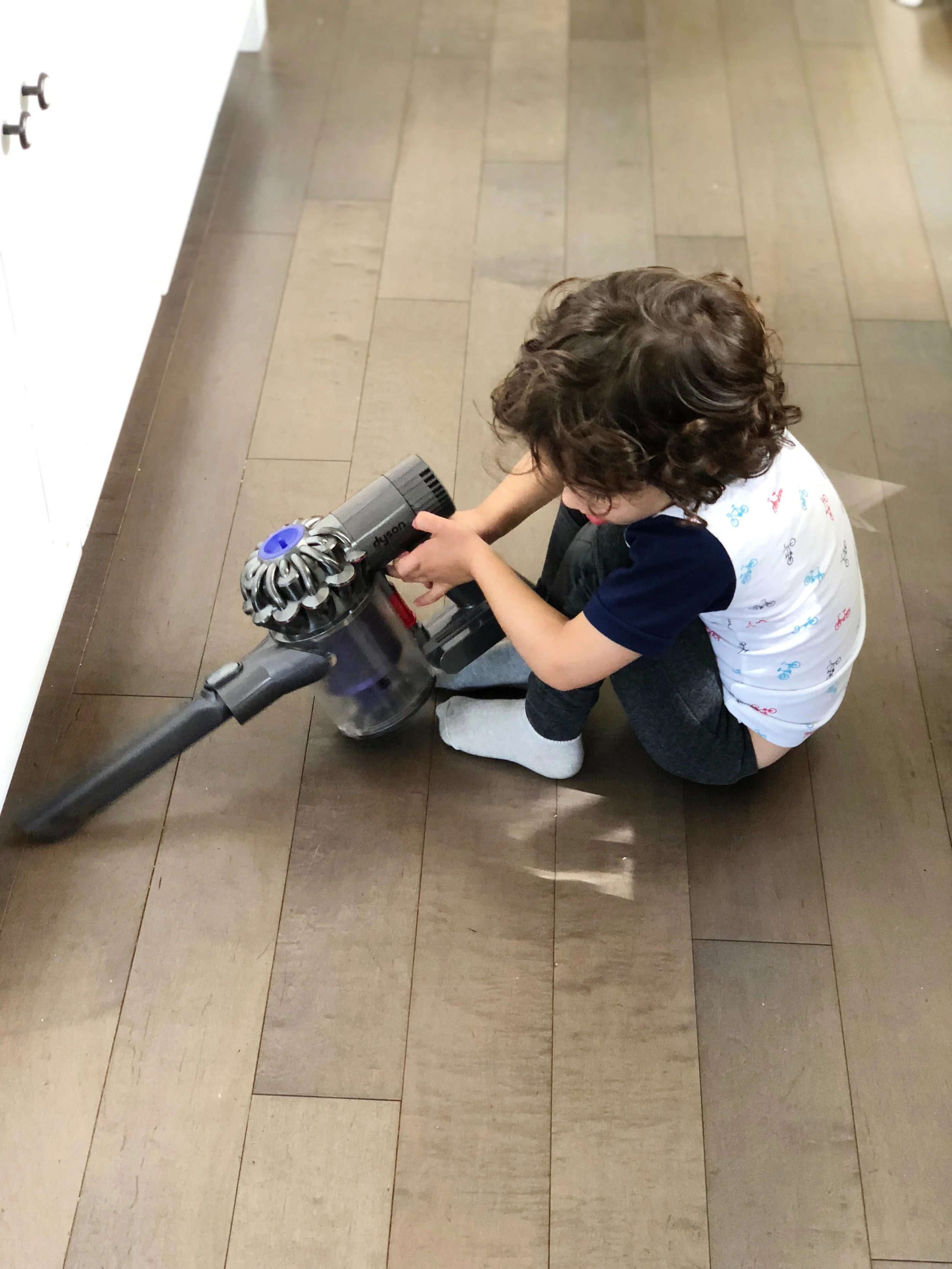 (cleaning up the matzah crumbs!)