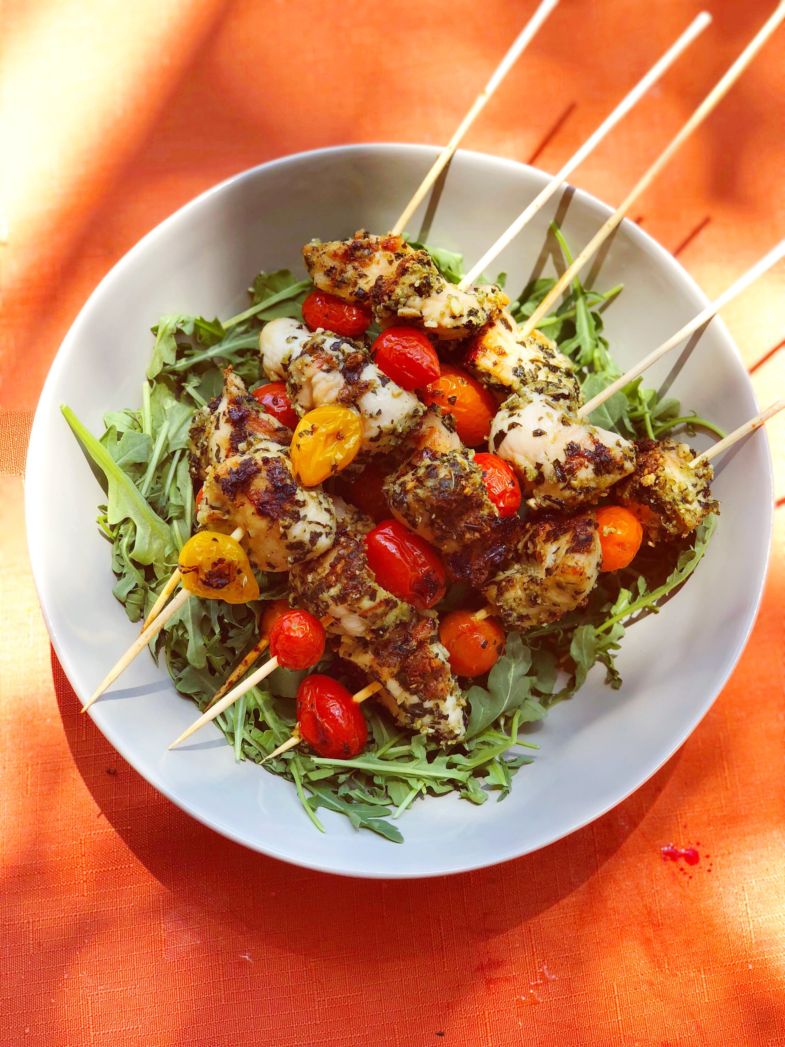 COCONUT PESTO CHICKEN KABOBS 