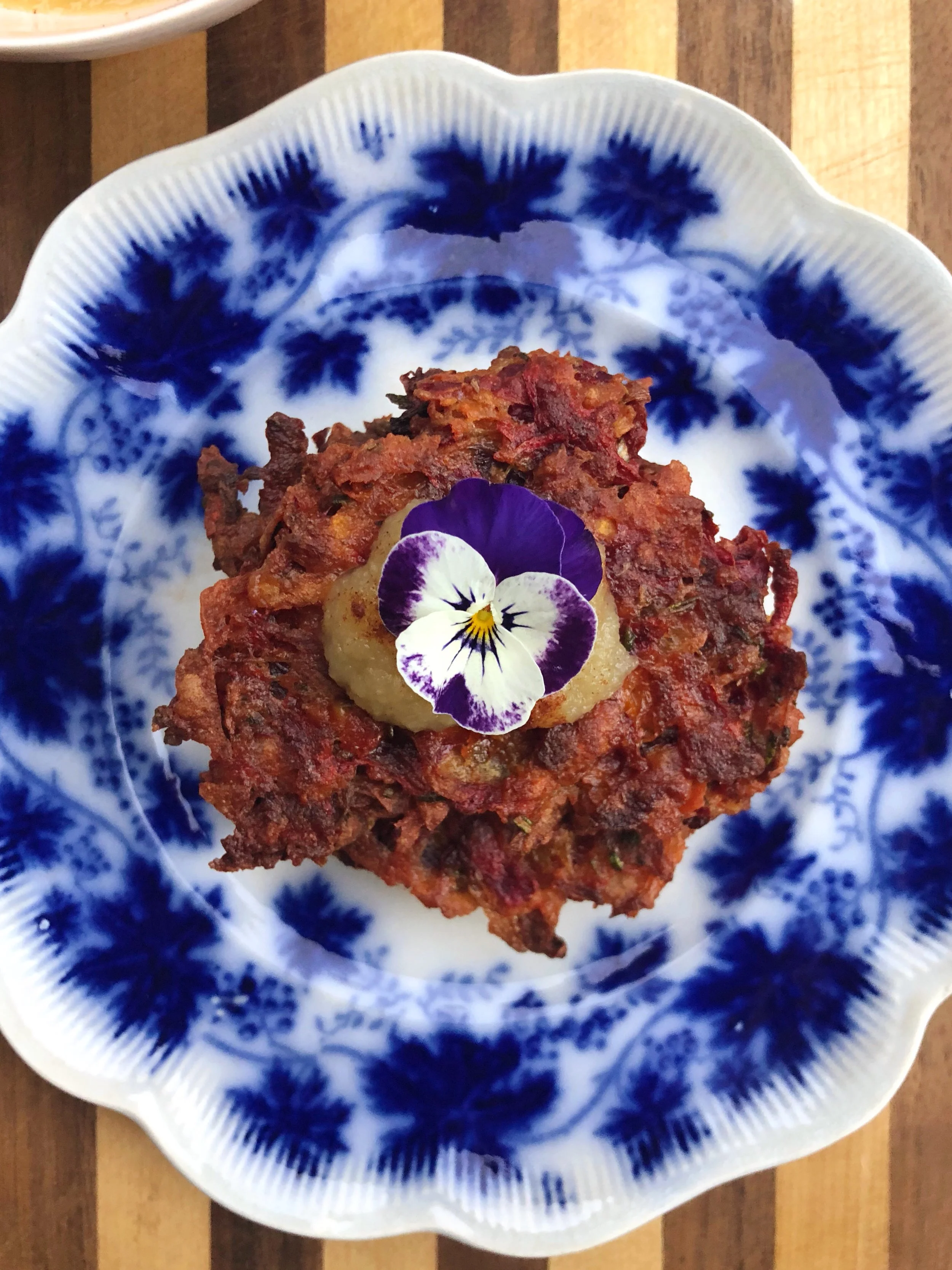 BEET, CARROT &amp; SWEET POTATO ROSEMARY LATKES