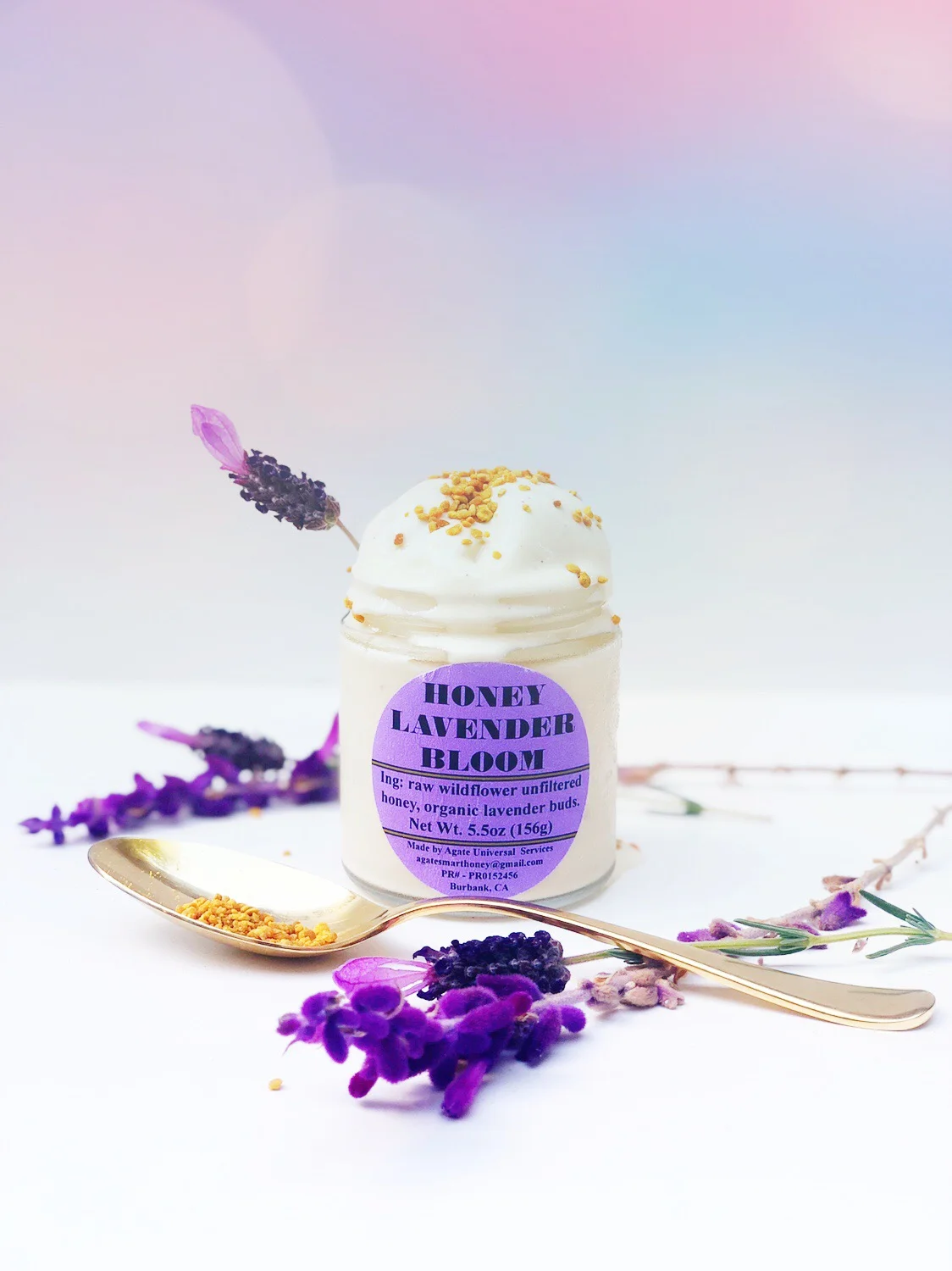 VANILLA BEAN HONEY LAVENDER BLOOM ICE CREAM