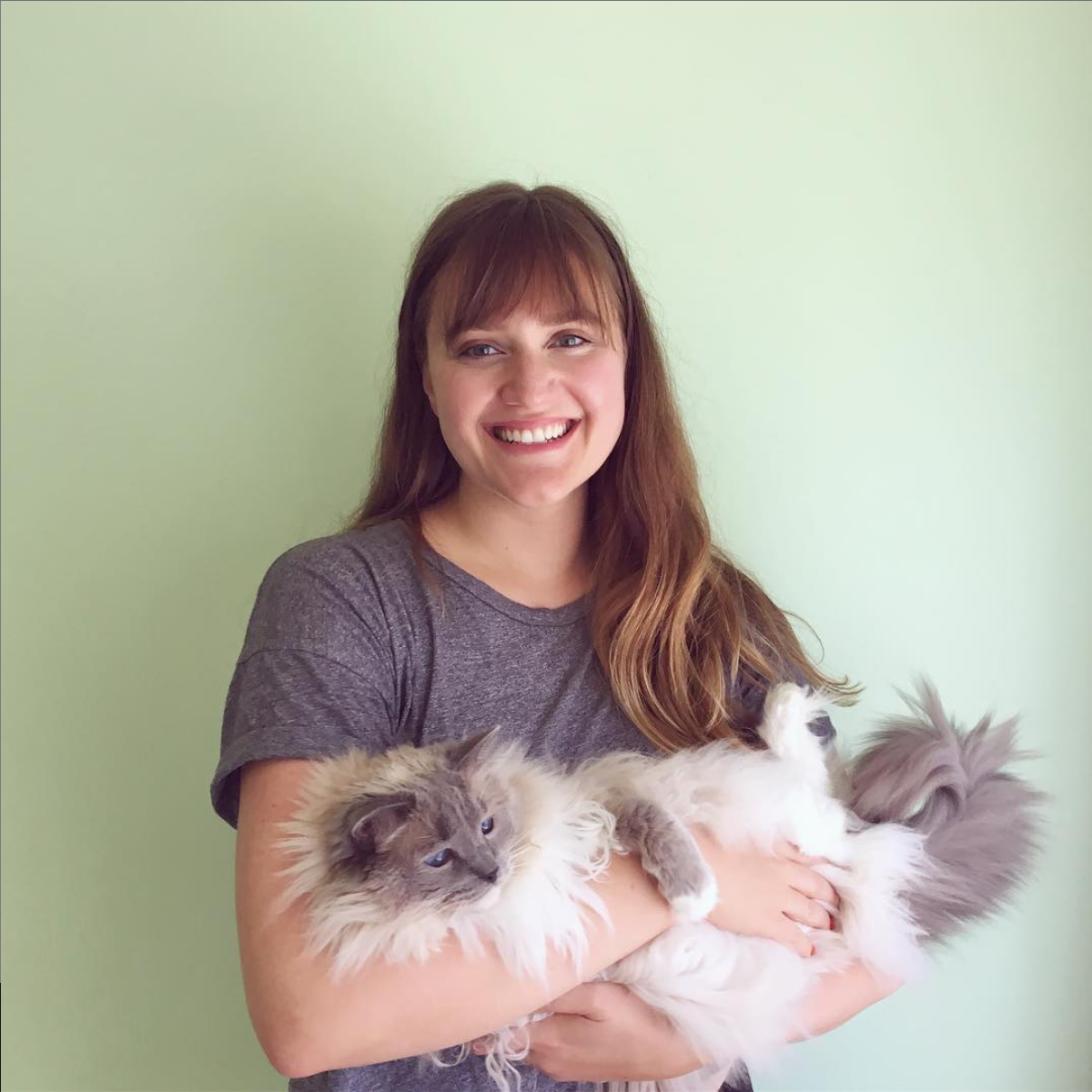 Lizzie with her cat, Frankie