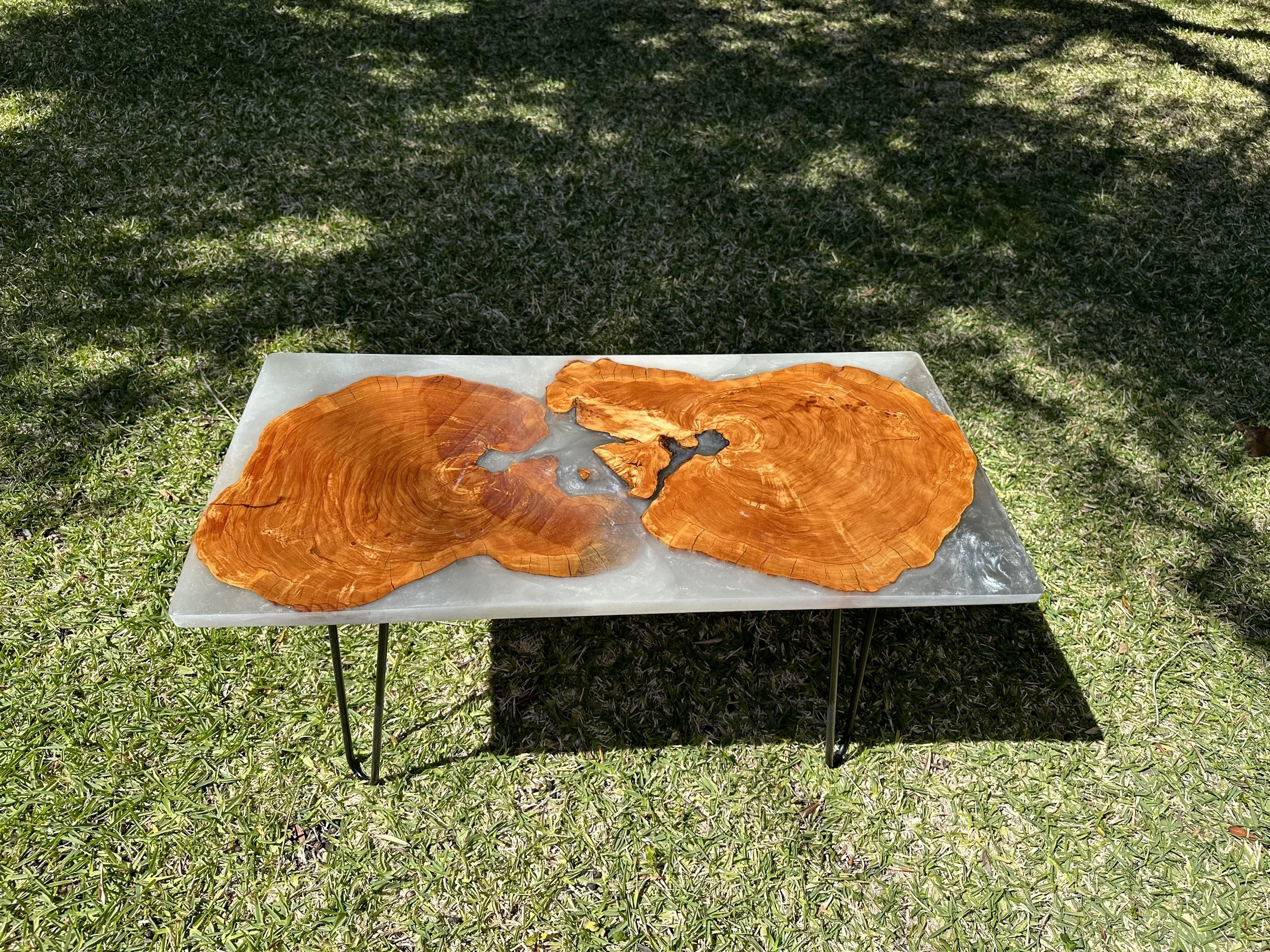 Olive and Resin Side Table