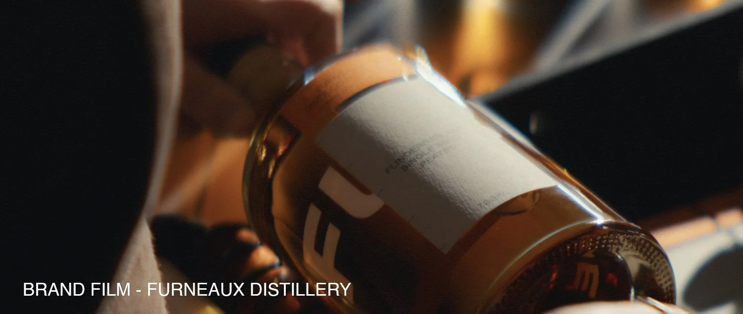 A bottle of the finest Tasmanian whiskey being labelled
