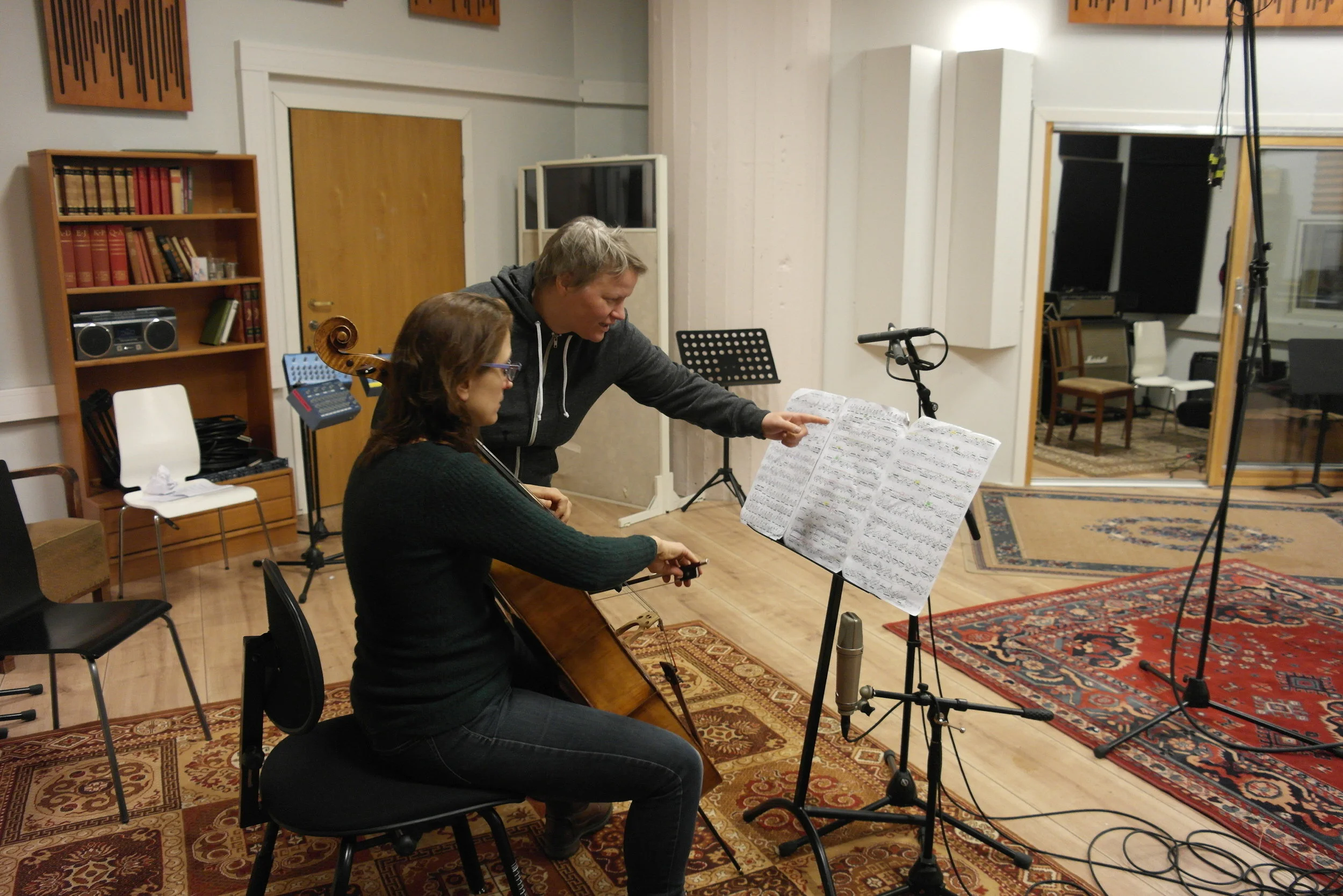Marianne B. Lie and me in Øra Studio, Trondheim