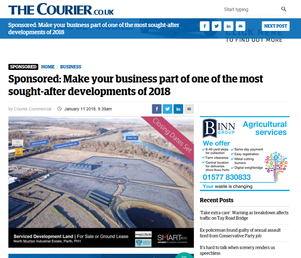 Courier Covers Sale of North Muirton Land