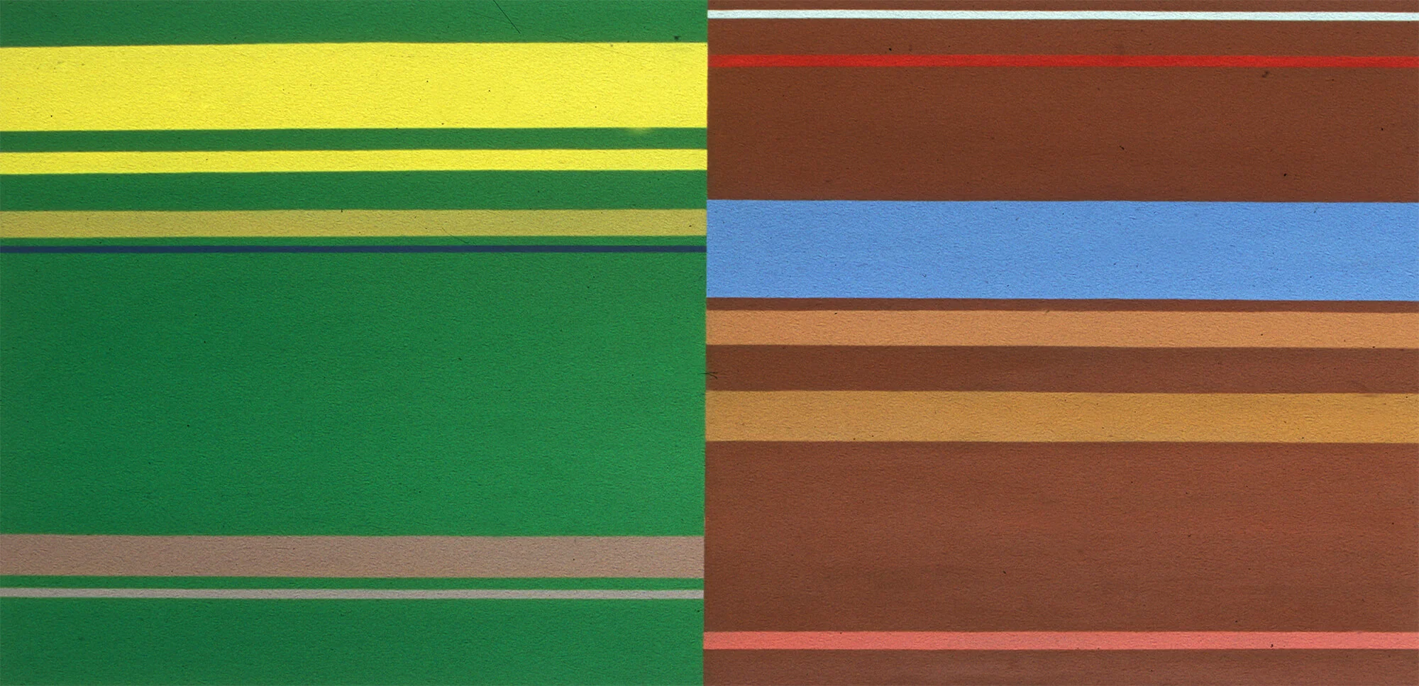 No title. Oil tempera on aluminum sheet, 62 x 118 cm, 2001