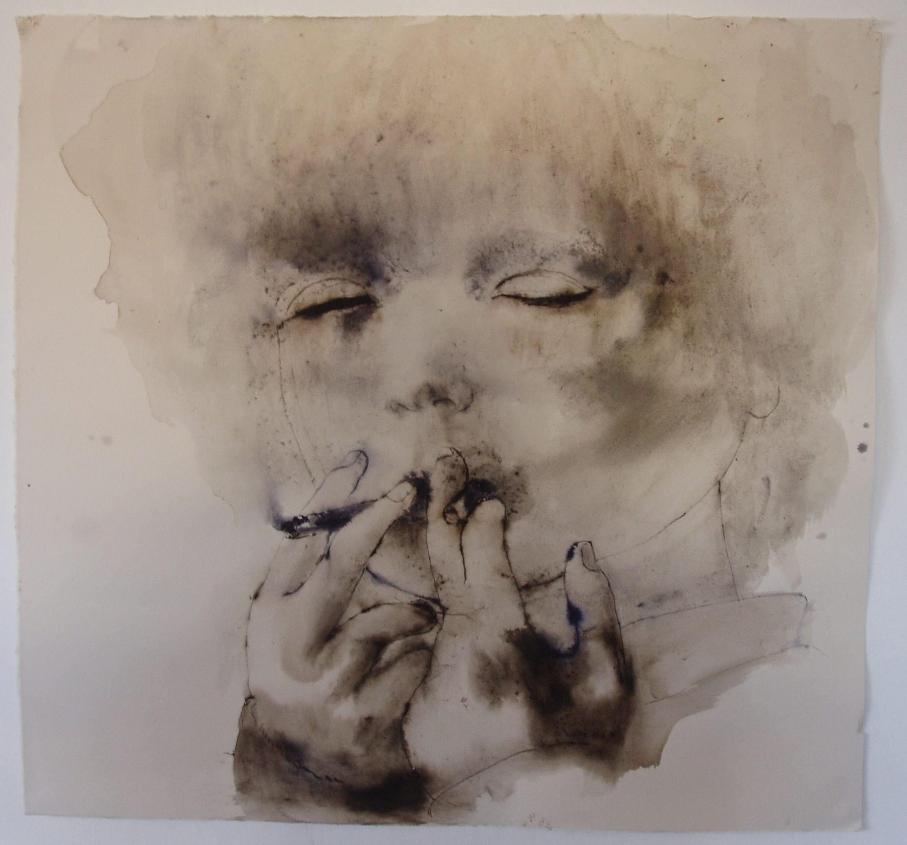  'Smoke' 68 x 66cm Ink and watercolour on paper Private Collection