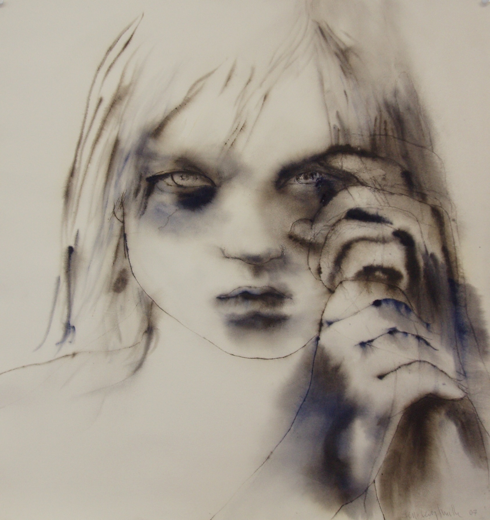 'Exile' 70x 72 cm Ink and watercolour on paper Private collection