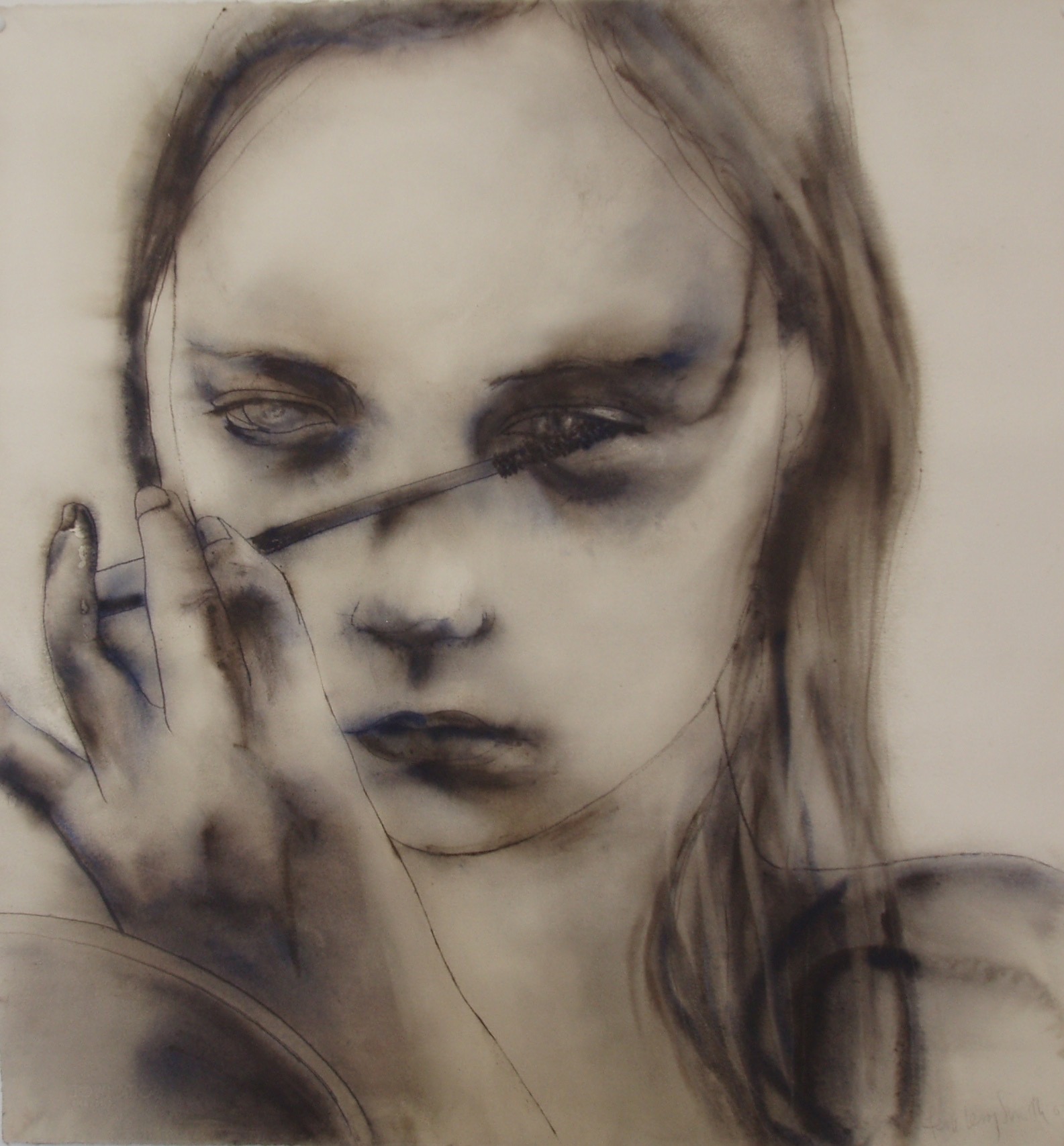  'Blue Mirror' 70 x72cm Ink and watercolour on Paper Private Collection 