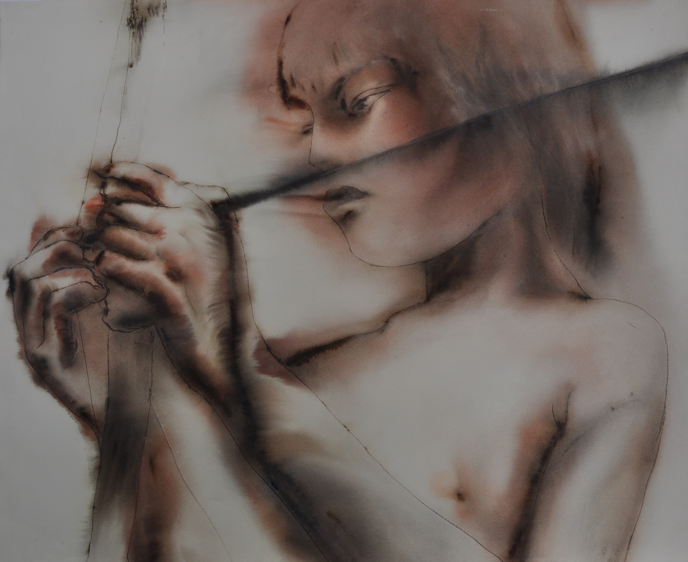  'Black Arrow' 80x 58 cm Ink and watercolour on paper POA 