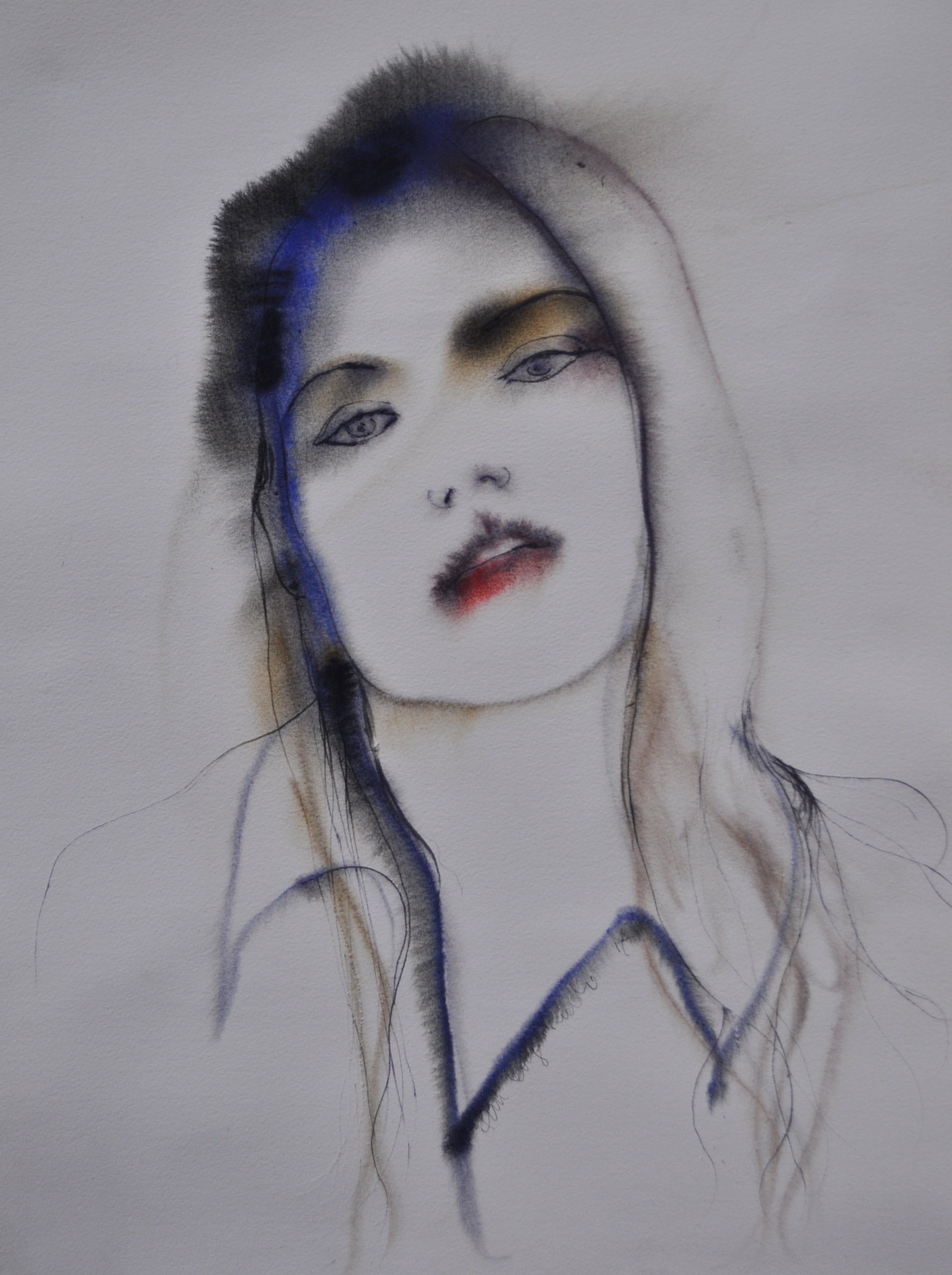 ;Actress' 45x 65 cm Ink and watercolour on paper Private collection