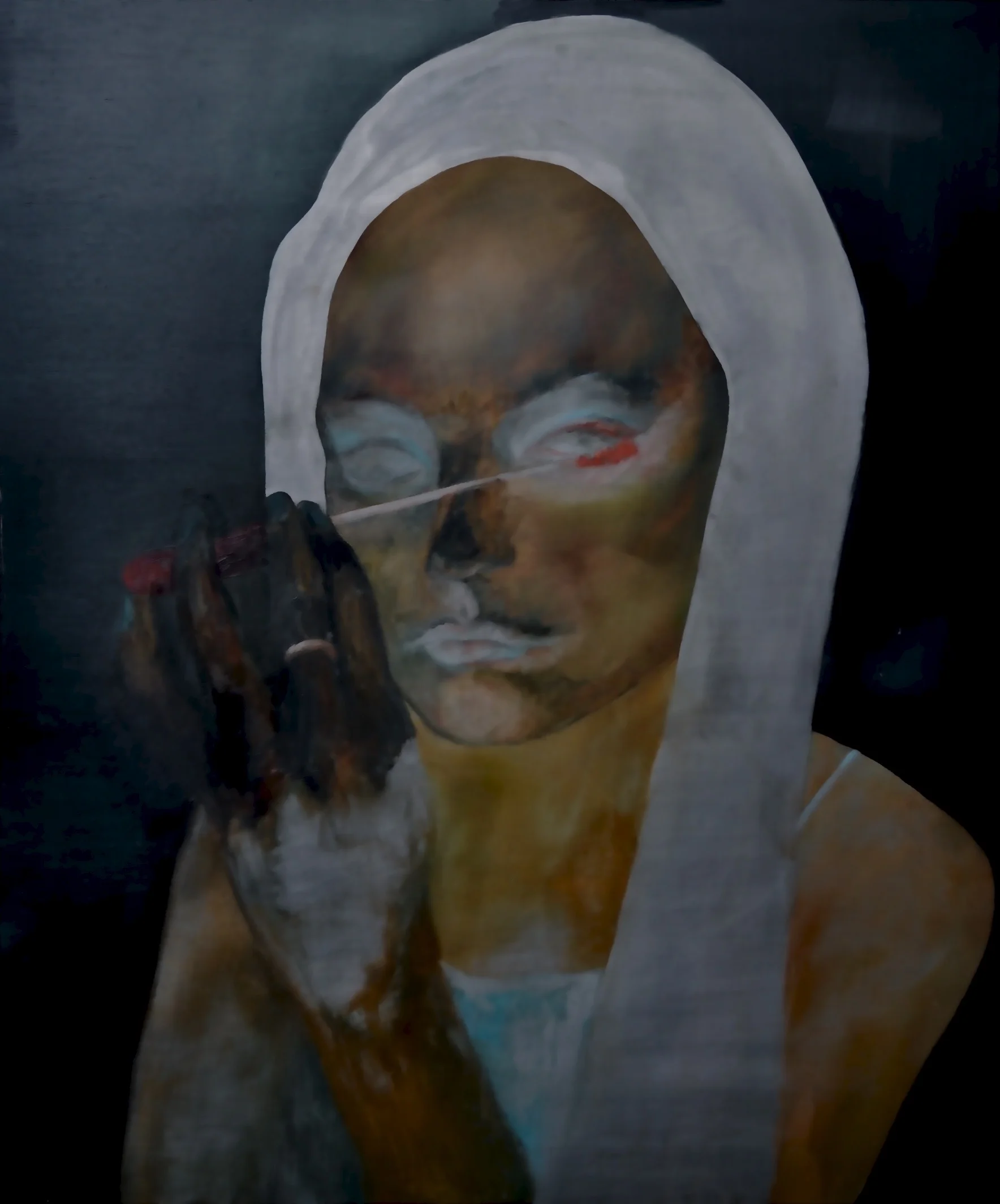 5 'Minoan mascara' 42x 50cm oil on steel.jpg