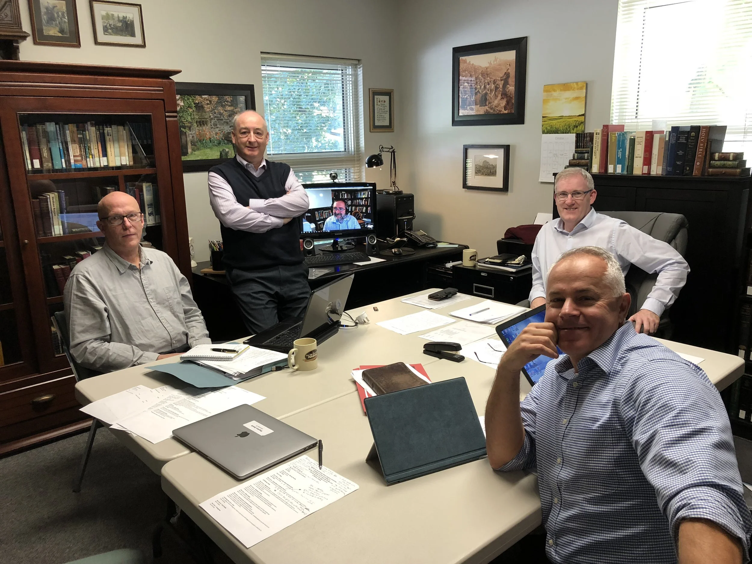 L-R: Bill Matthess (Ireland), Andrew Stewart (Australia), Matt Filbert (US - via Skype), Andrew Quigley & Matt Kingswood (Canada)