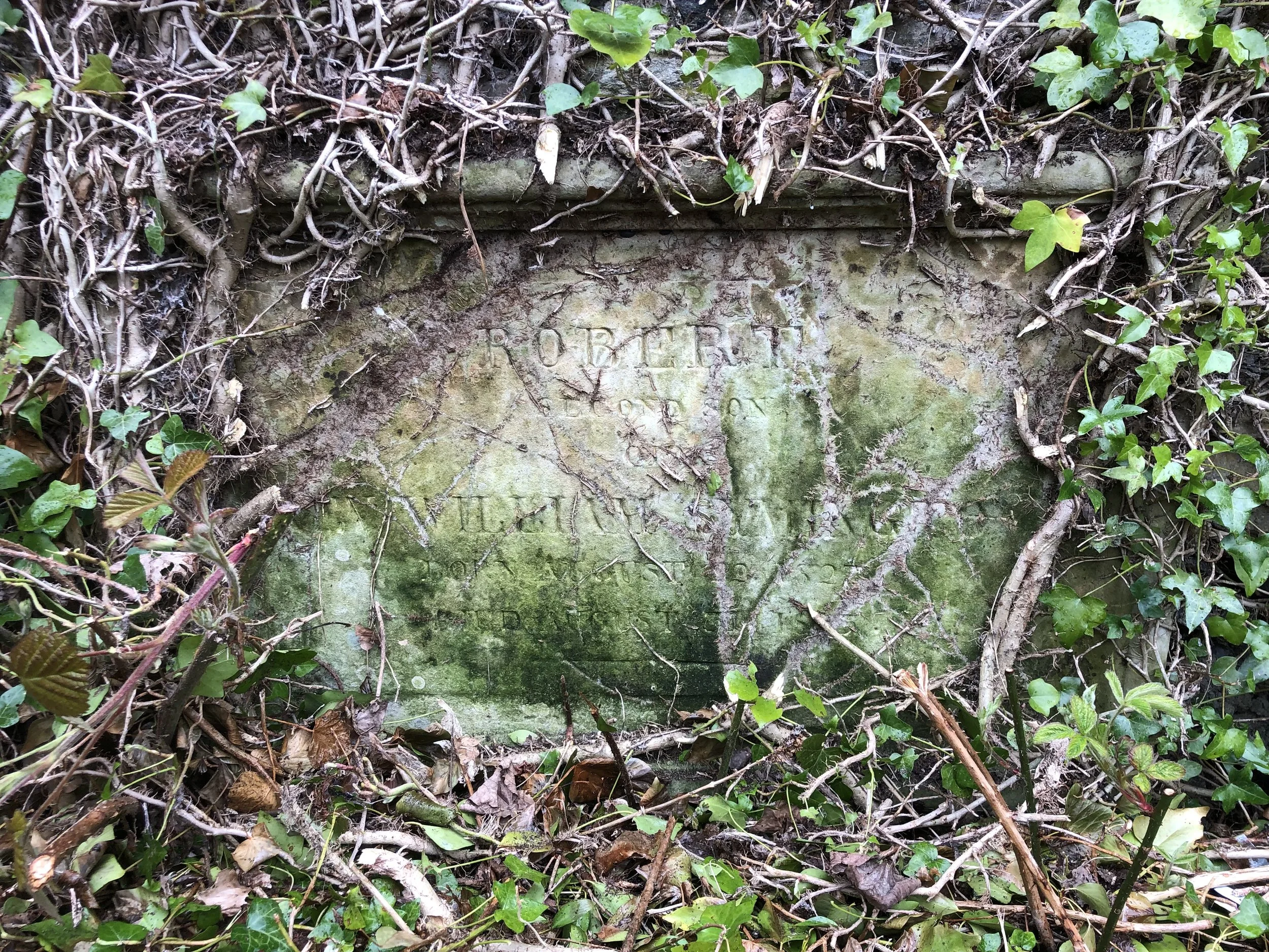 Robert’s gravestone - built into the wall of the Reformed Presbyterian graveyard