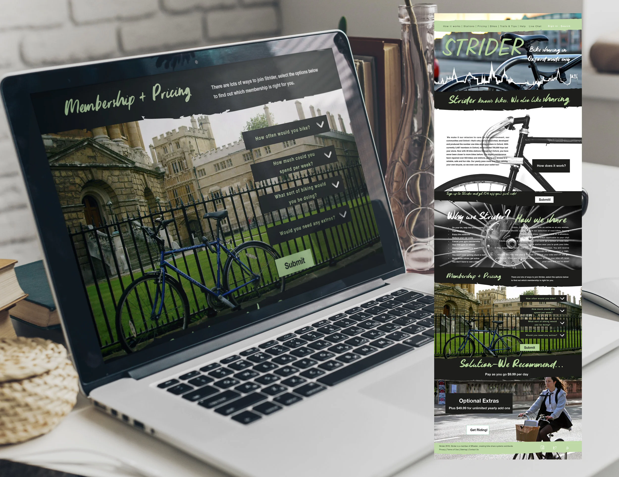 'Strider' Bike Share Website