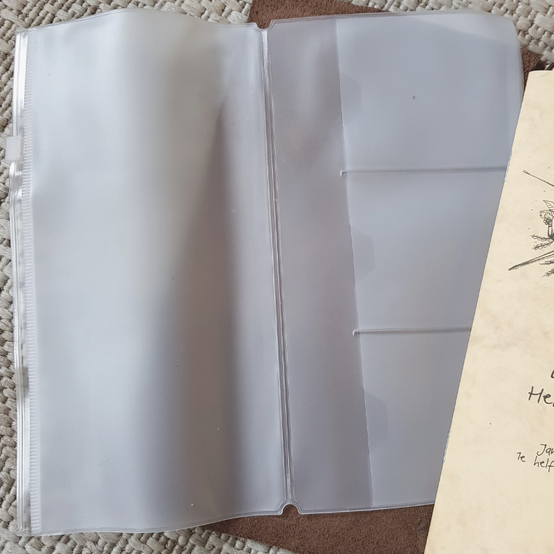 Filemap met rits en 3 pasjes-vakken (plastic) €7,50