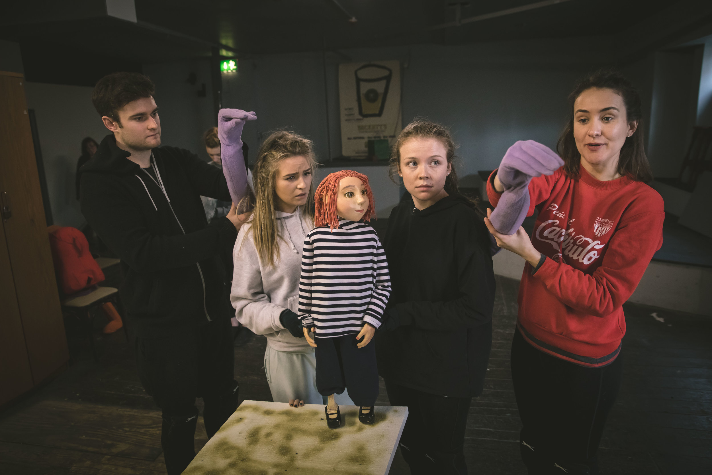 Amy tries out her puppetry skills in the sold out A Little Heart - Smock Alley 23rd, 24th Feb 2019