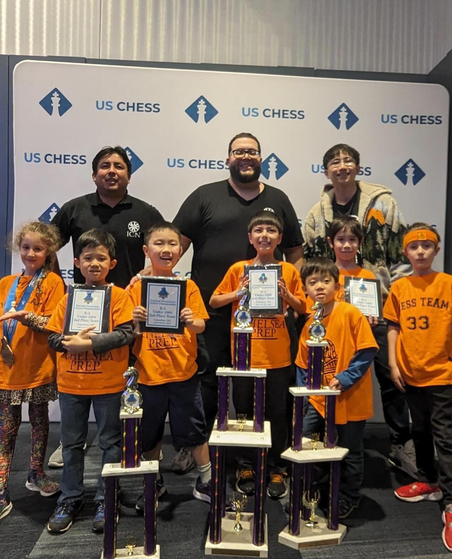 Huge Congrats to PS 33 team on their performance at the Elementary Nationals! K5 Champ 6th place, 7th u1200, 2nd u1000, and 3rd in K3 Blitz! Well done! #ps33chess #chelseaprepchess