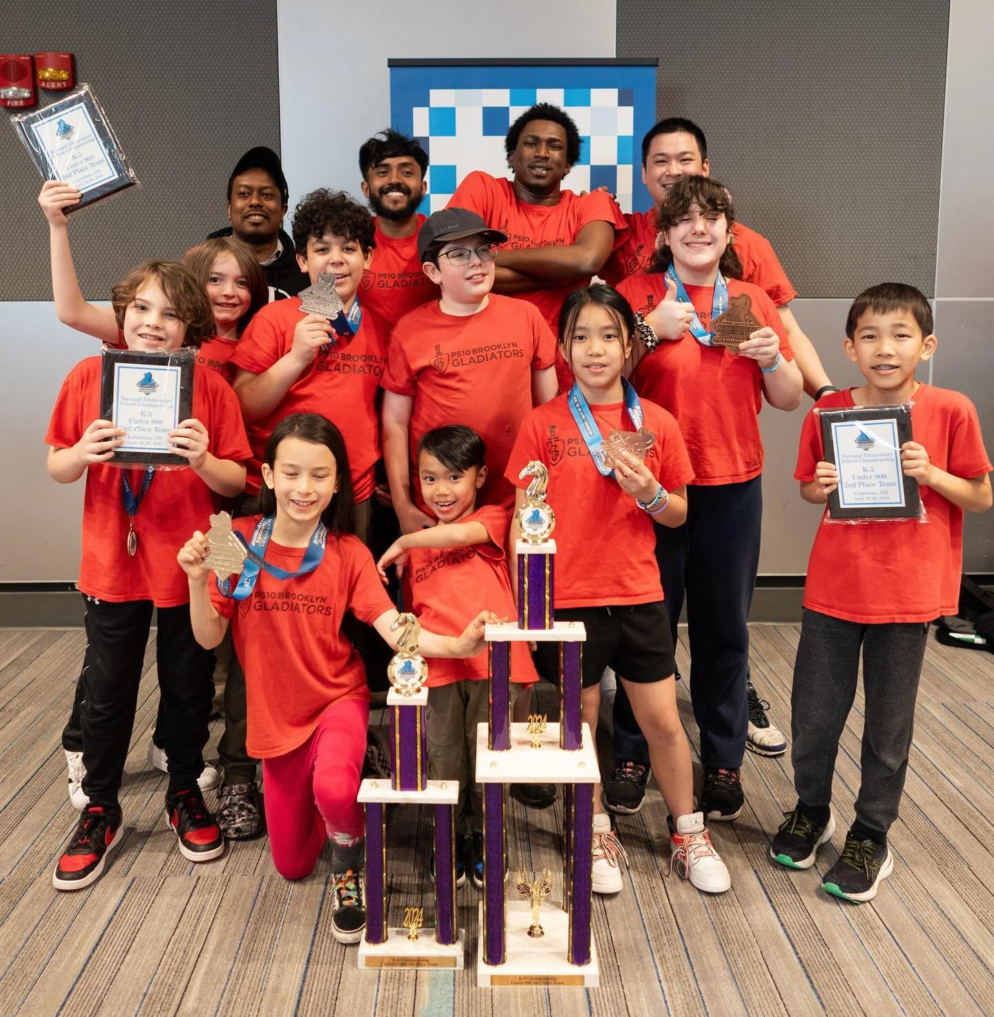 Congratulations to our PS 10 Gladiators for their outstanding performance at the 2024 Elementary Nationals! They secured 2nd place in K5 U900 and 7th place in K6 U1400!

Grant went undefeated with 6.5 points to place 2nd &amp; Josie tied for 3rd with