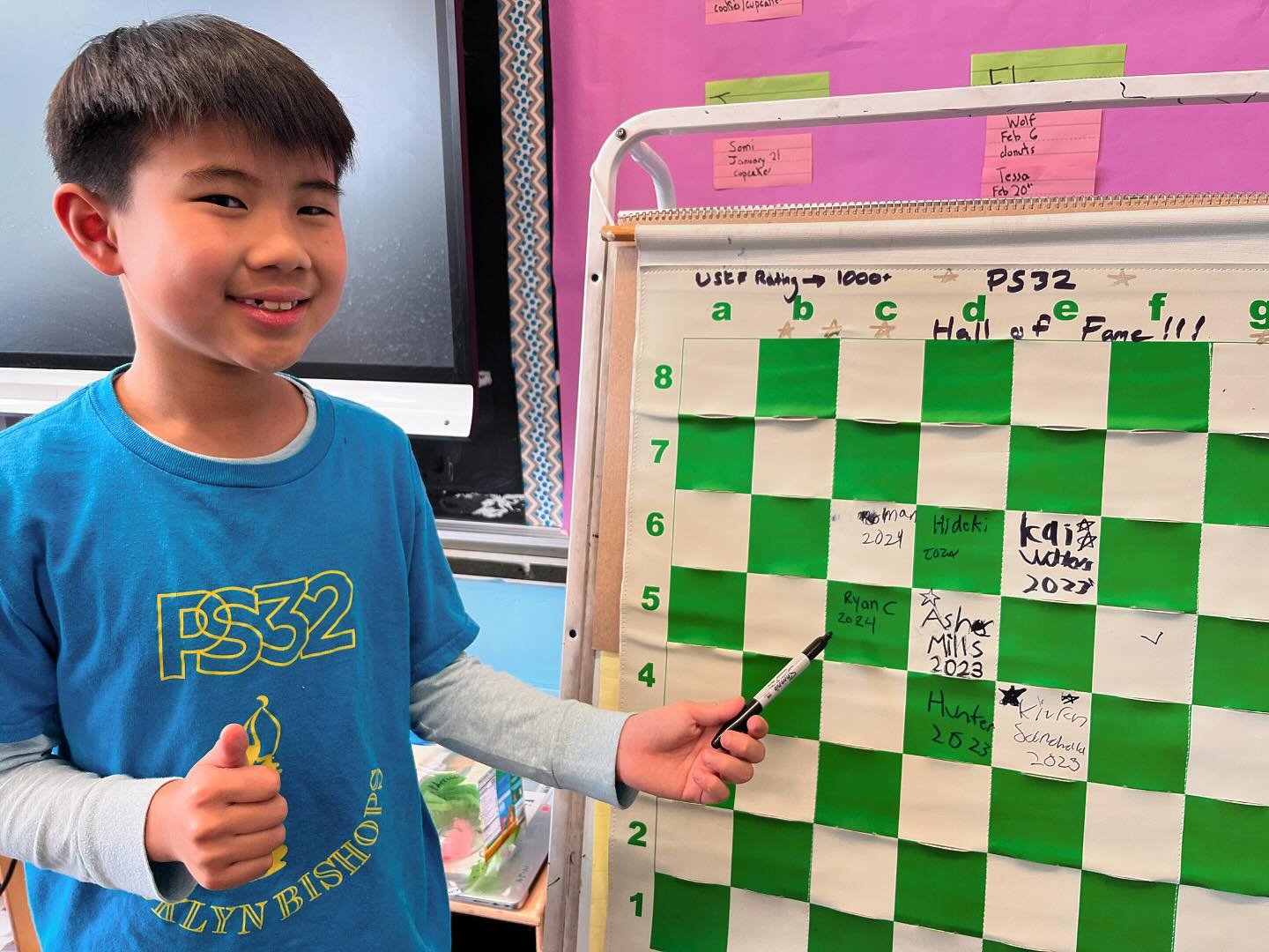 Hall of Fame Wednesday for the Brooklyn Bishops! Congratulations to Ryan for breaking 1000 at our Spring Break chess camp 🏆 

#ps32chess @ps32brooklyn #1000plususcf #halloffame