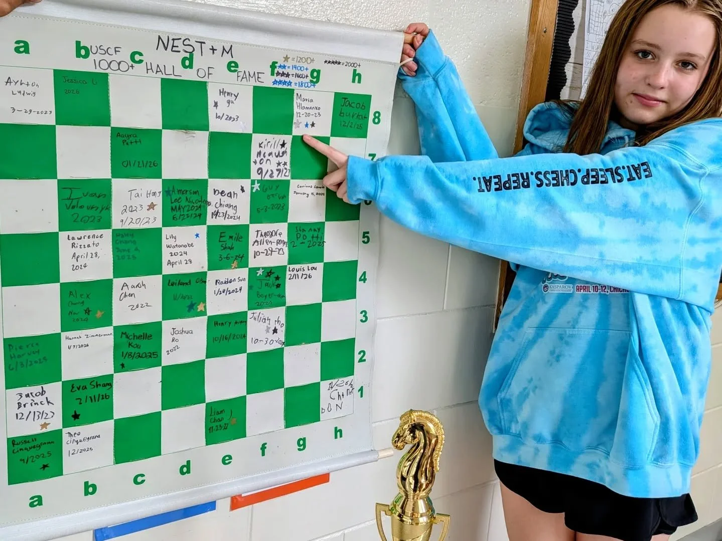 Congratulations Maria, for reaching 1652 rating ⭐⭐⭐ after the weekend's draw to a Woman Candidate Master at All-Girls Nationals! She led Nest+m's under 12 team to a 4th place team trophy! 🏆

#1600plususcf #1400plususcf #1200plususcf #1000plususcf