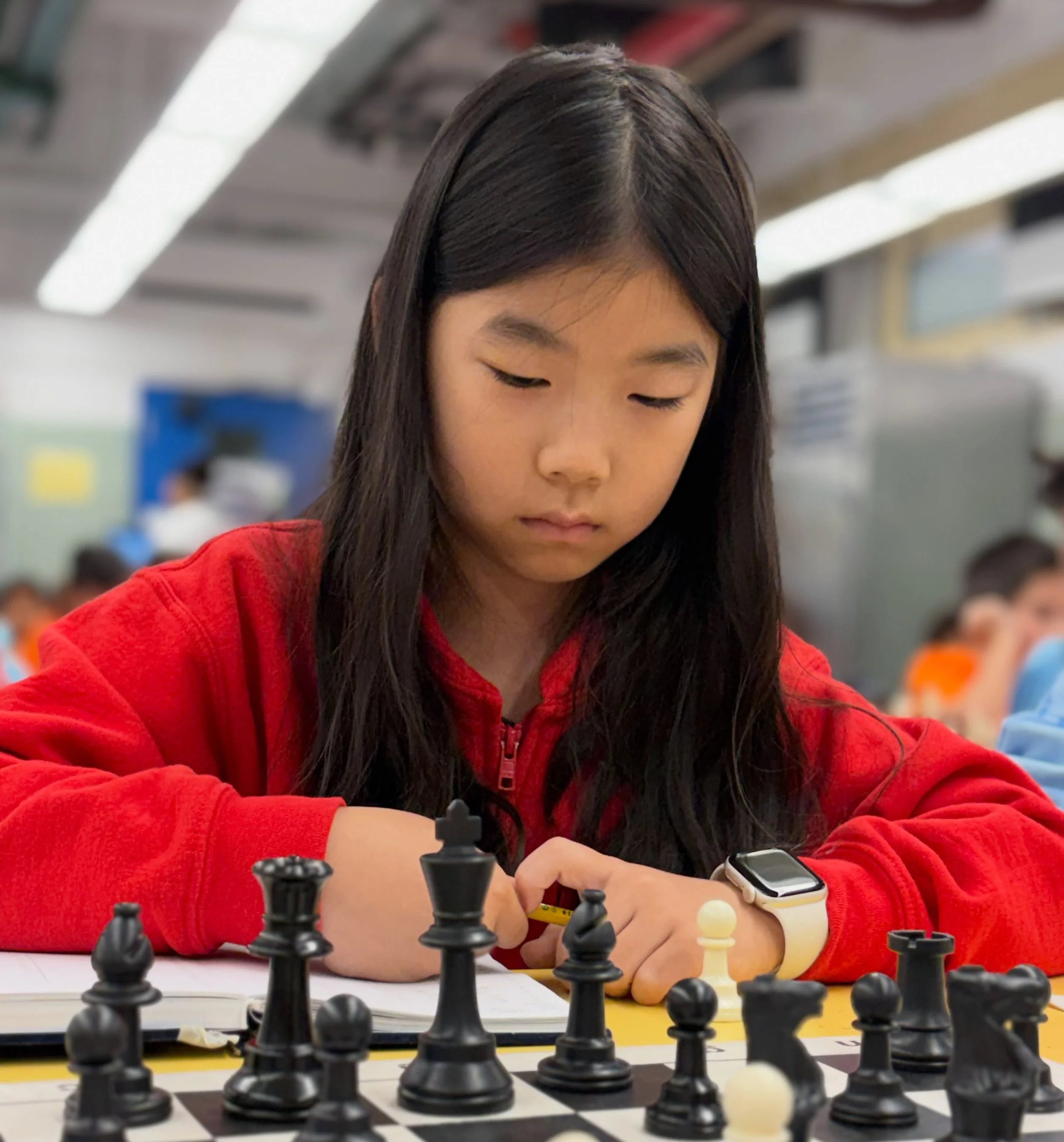 Celeste, representing the PS 40 Chess Team, is having a HUGE summer. She kicked off July camp with a rating of just over 700 and is now over 1100, pushing to break 1200 by the end of this summer. Her live rating places her in the top 20 girls USA age