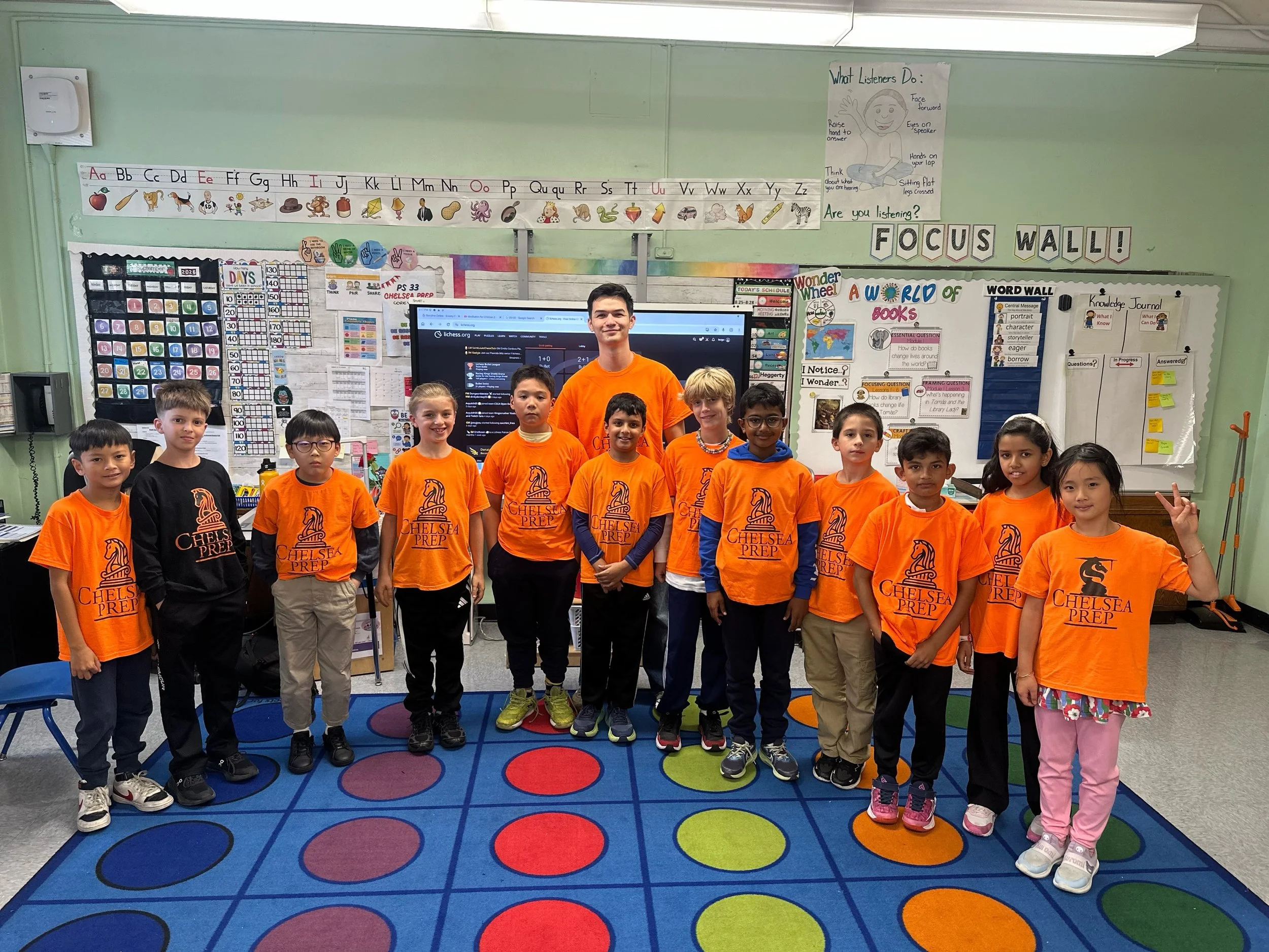 PS 33 has officially launched year 14! We started here back in 2012. The team is ready to get things rolling! #ps33chees  #chelseaprepchess