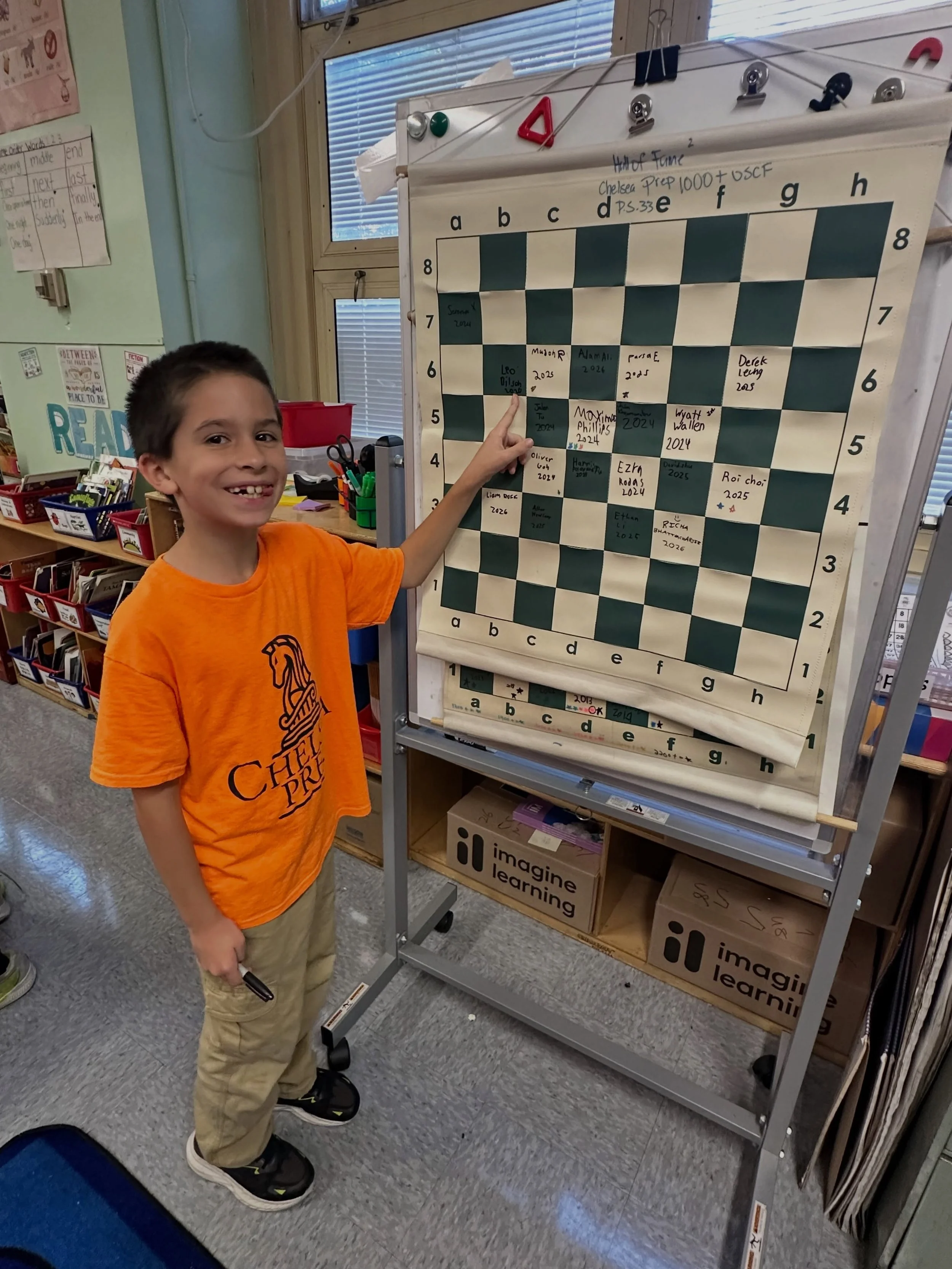Huge smiles as Leo breaks 1000! Well done buddy! #ps33chess #chelseaprepchess #1000plususcf #halloffame #legendsoftomorrow
