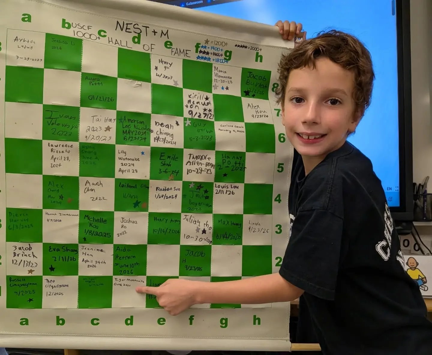 Congratulations Tiger! 🐅 His hard work over the summer was rewarded and he leapt into this new semester with a Hall of Fame signing in recognition of his 1022 USCF rating! 💪 #1000plususcf