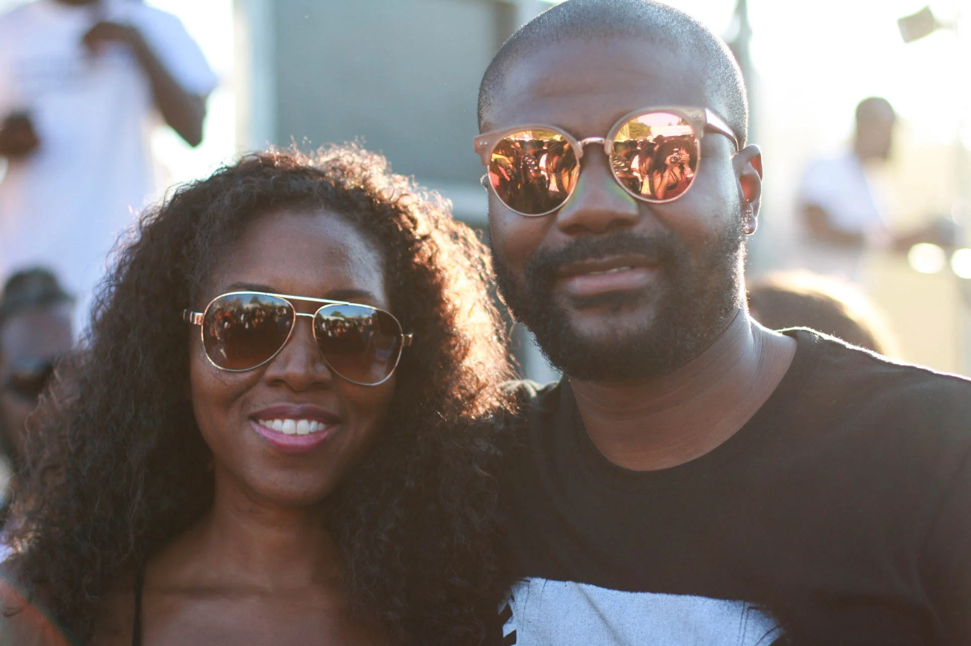 @abiolaoke ( @okayafrica Ceo) & Farrah Desir Oke at #afropunkfest , Golden Stage