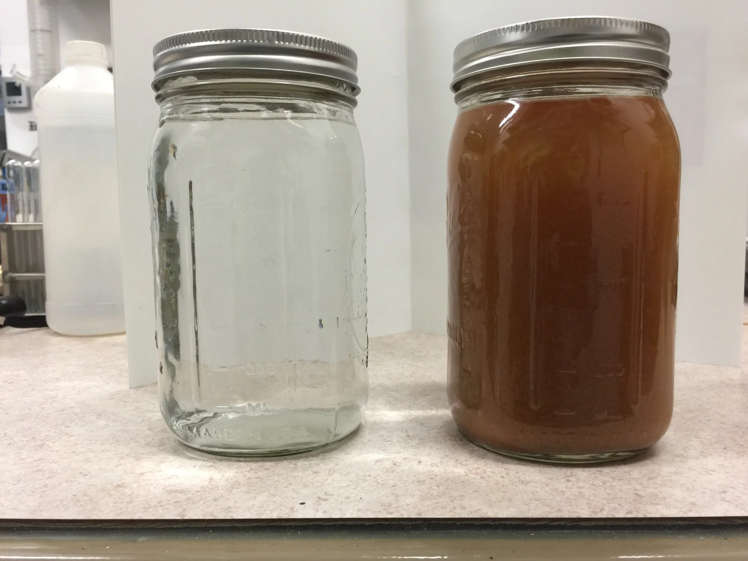 Before (right), After (left). Ready for recycling.