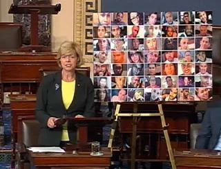 Senator Tammy Baldwin (D-WI) during the filibuster