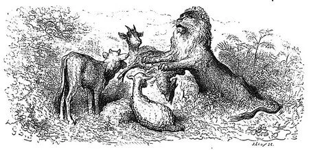 Ep. 896 - The Wolf and the Dog, and The Heifer, the She-goat, and the Lamb, in Partnership - French Fables