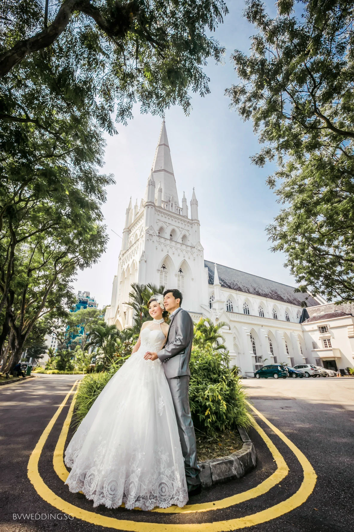 pre-wedding photoshoot at St.Andrew's Cathedral
