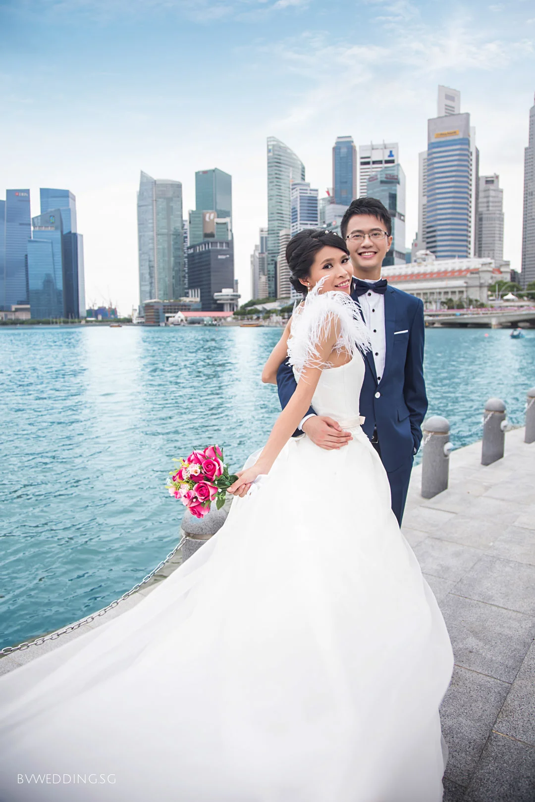 pre-wedding photoshoot at marina bay sands